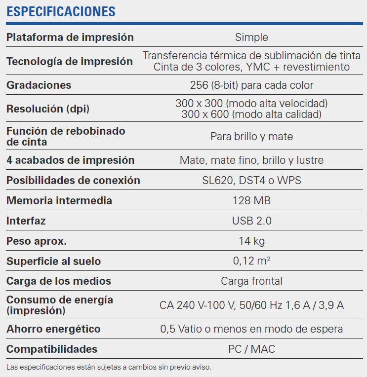 Especificaciones DS820 Ecuador